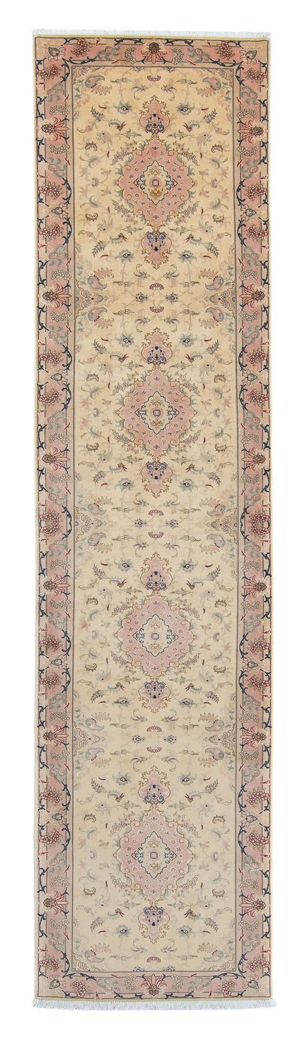 Løber Persisk tæppe - Tabriz - Royal - 397 x 86 cm - beige