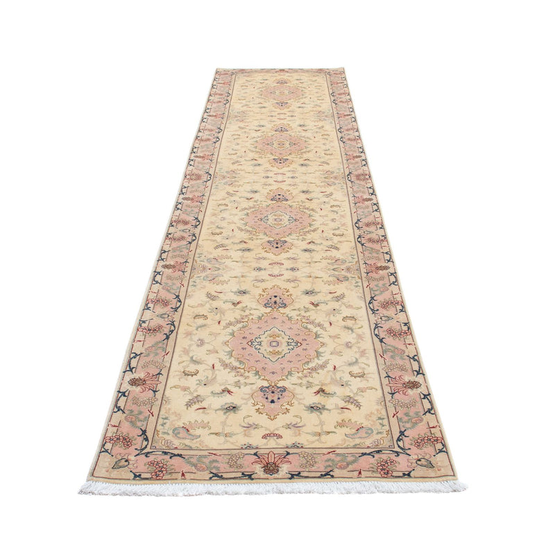 Løber Persisk tæppe - Tabriz - Royal - 397 x 86 cm - beige