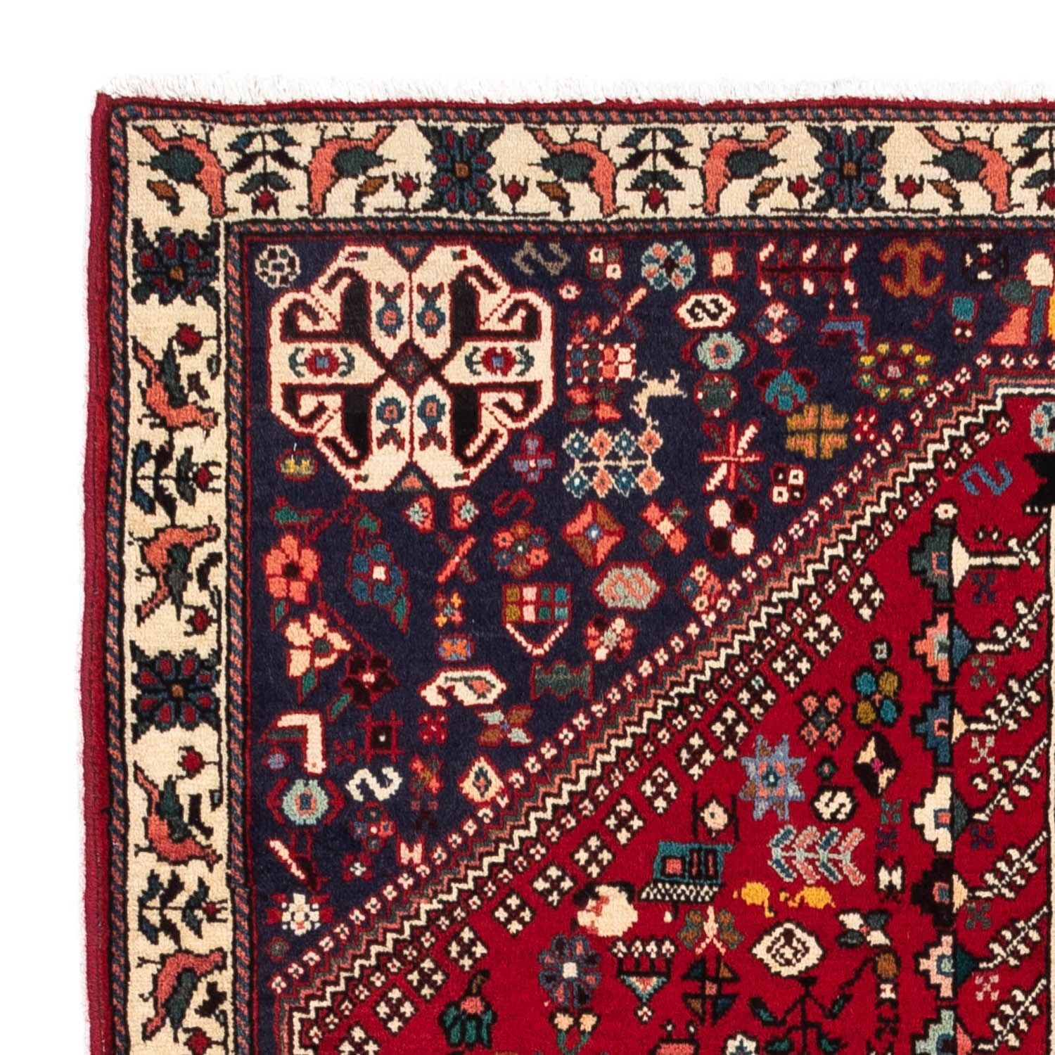 Persisk tæppe - Nomadisk - 154 x 107 cm - mørkerød