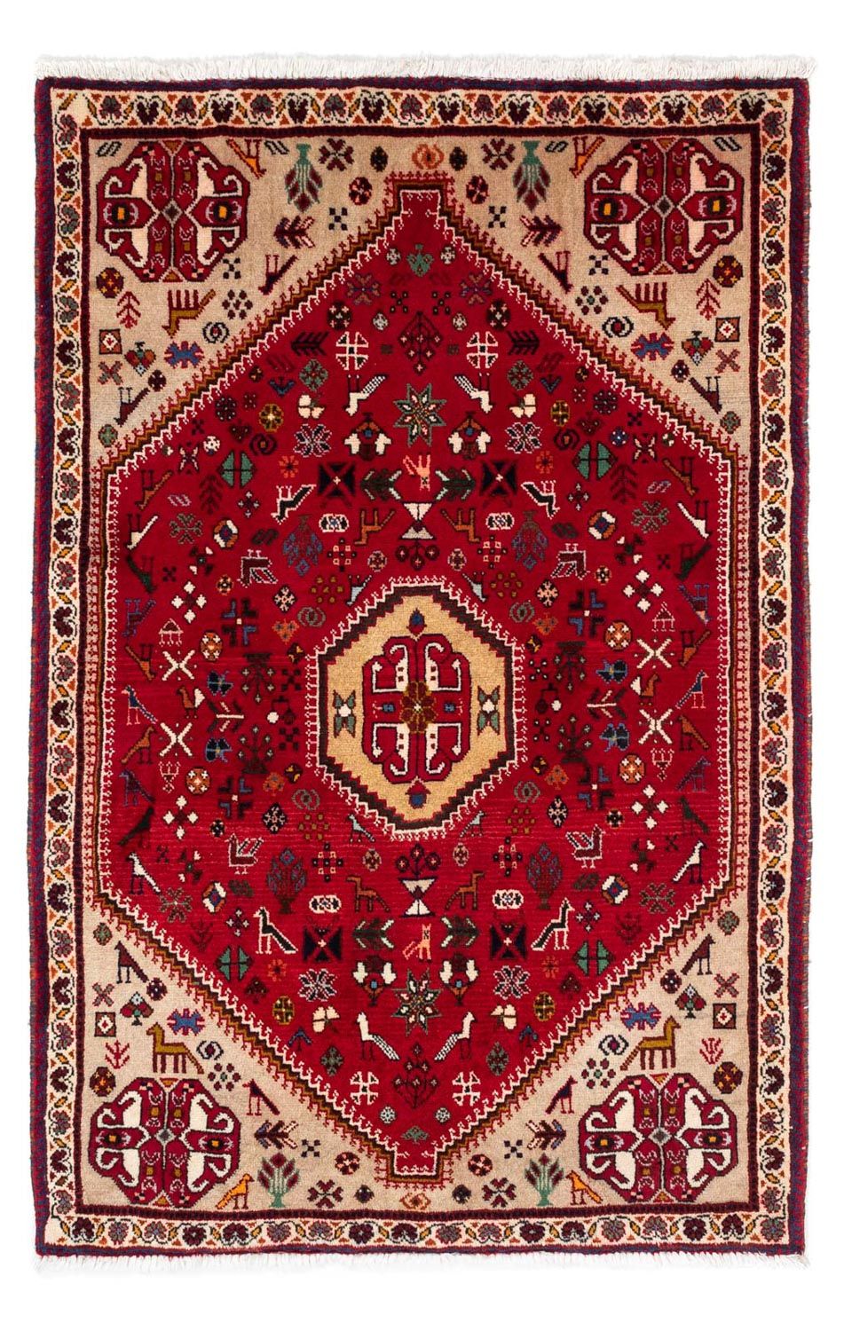 Persisk tæppe - Nomadisk - 161 x 103 cm - mørkerød