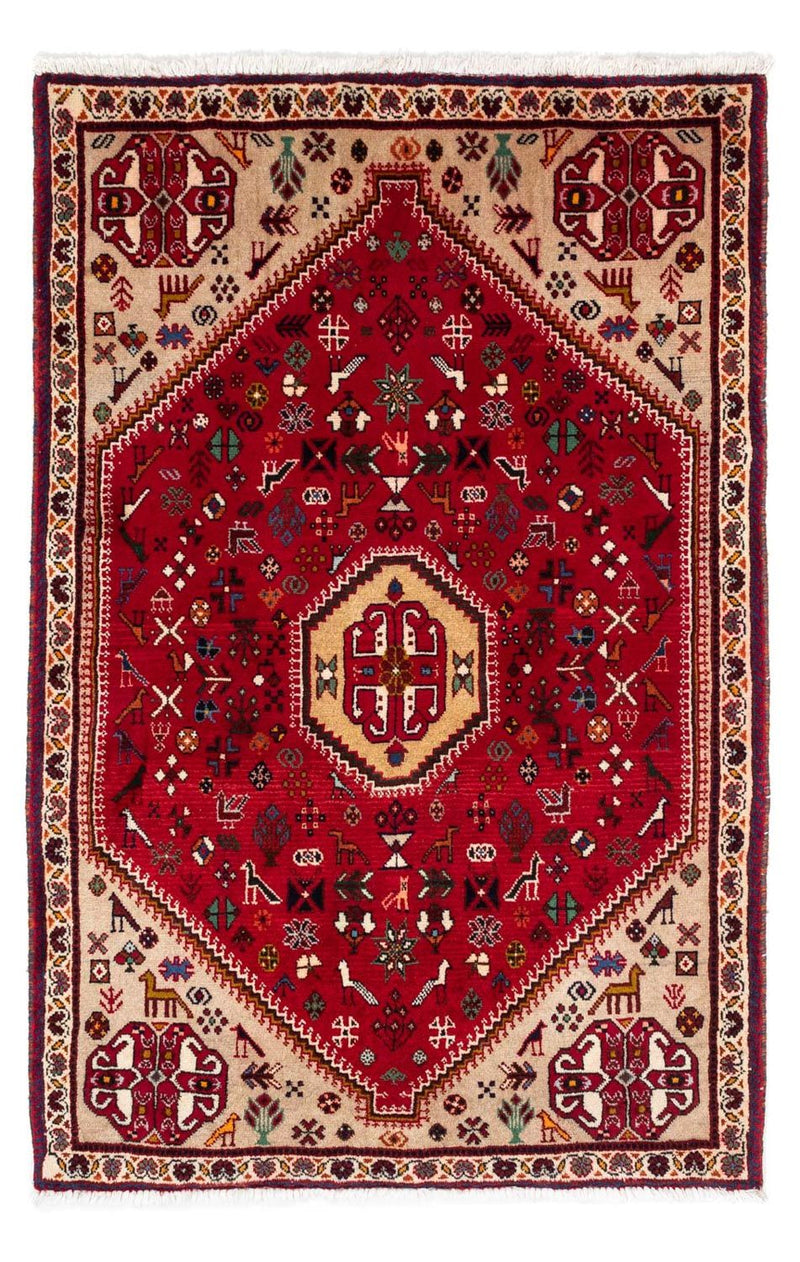 Persisk tæppe - Nomadisk - 161 x 103 cm - mørkerød
