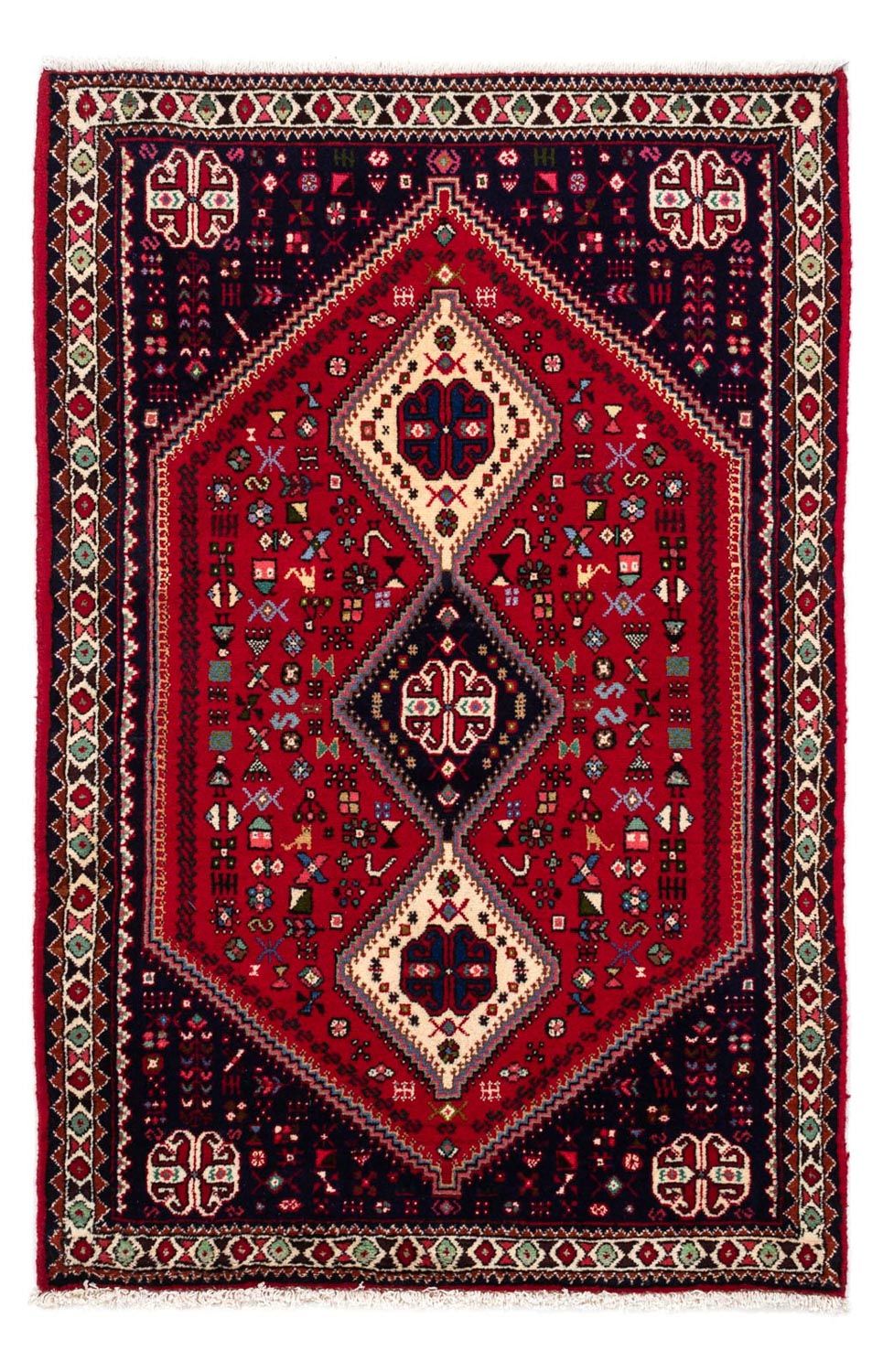 Persisk tæppe - Nomadisk - 148 x 98 cm - mørkerød