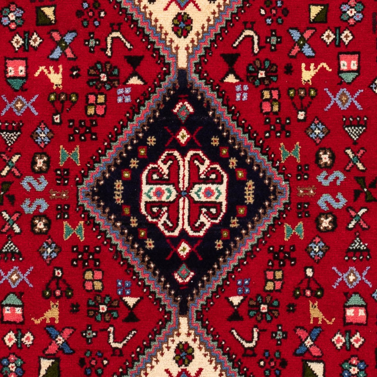Persisk tæppe - Nomadisk - 148 x 98 cm - mørkerød
