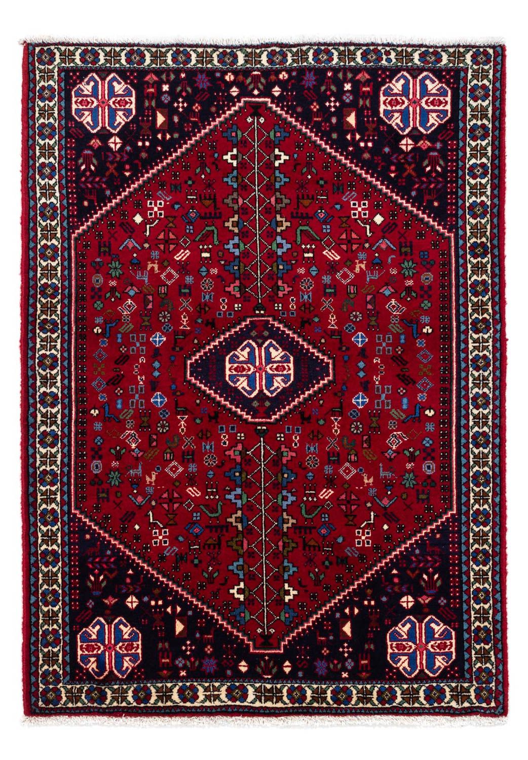 Persisk tæppe - Nomadisk - 148 x 100 cm - mørkerød