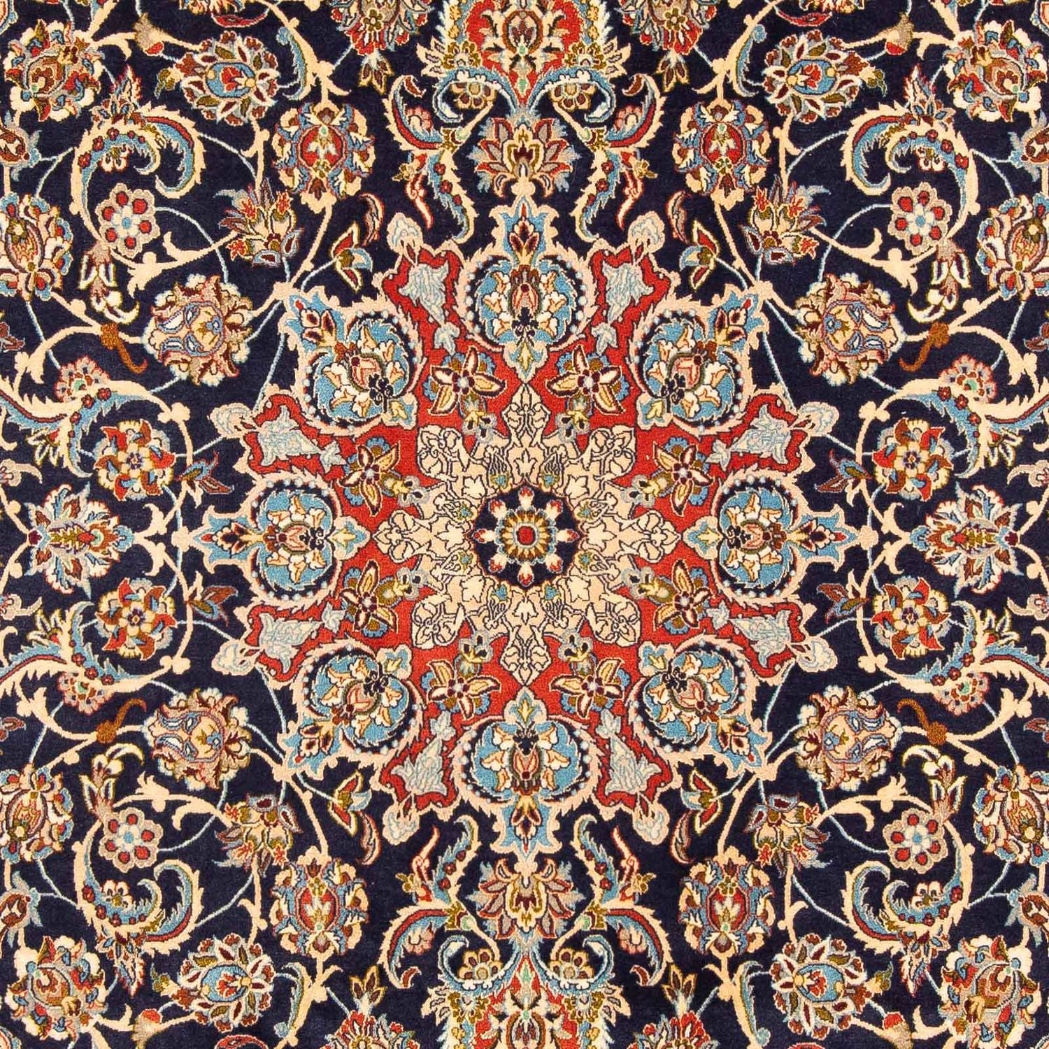 Persisk tæppe - Isfahan - Premium - 300 x 200 cm - mørkeblå