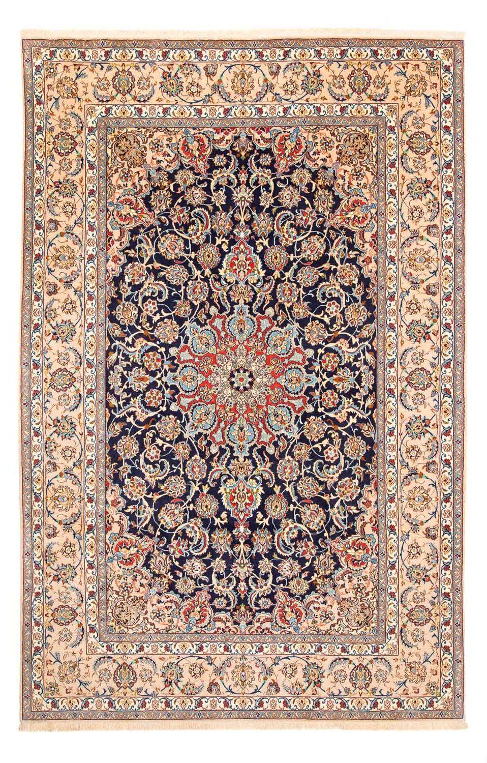 Persisk tæppe - Isfahan - Premium - 308 x 200 cm - mørkeblå