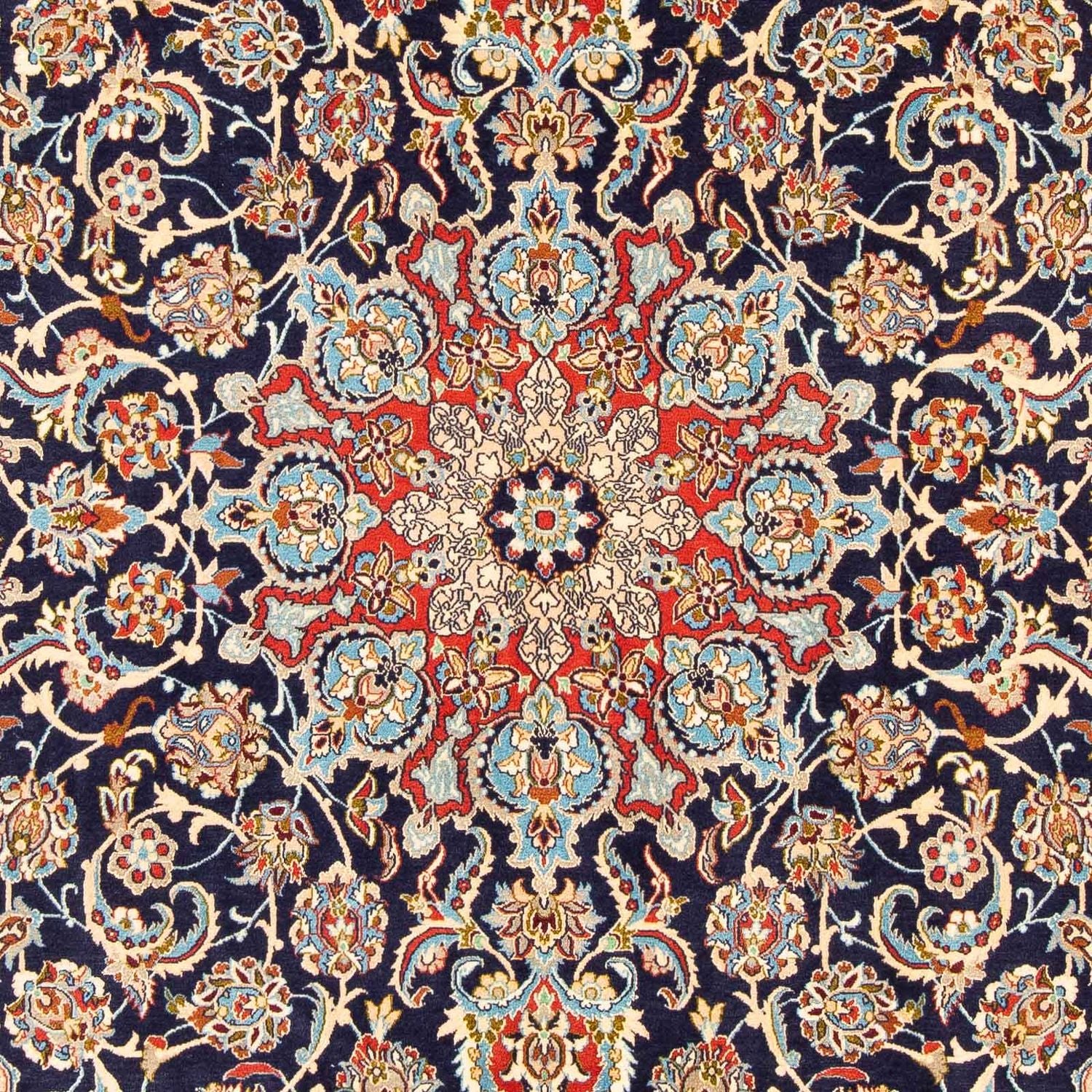 Persisk tæppe - Isfahan - Premium - 308 x 200 cm - mørkeblå