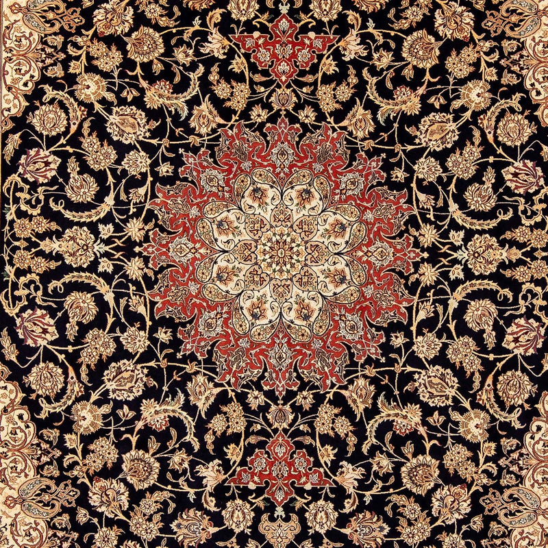 Persisk tæppe - Isfahan - Premium - 344 x 255 cm - mørkerød