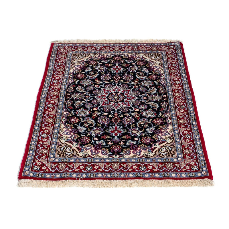Persisk tæppe - Isfahan - Premium - 104 x 71 cm - mørkerød