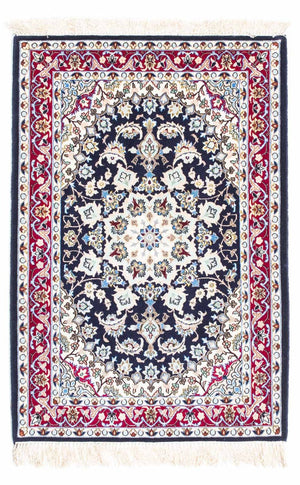 Persisk tæppe - Isfahan - Premium - 104 x 72 cm - mørkeblå