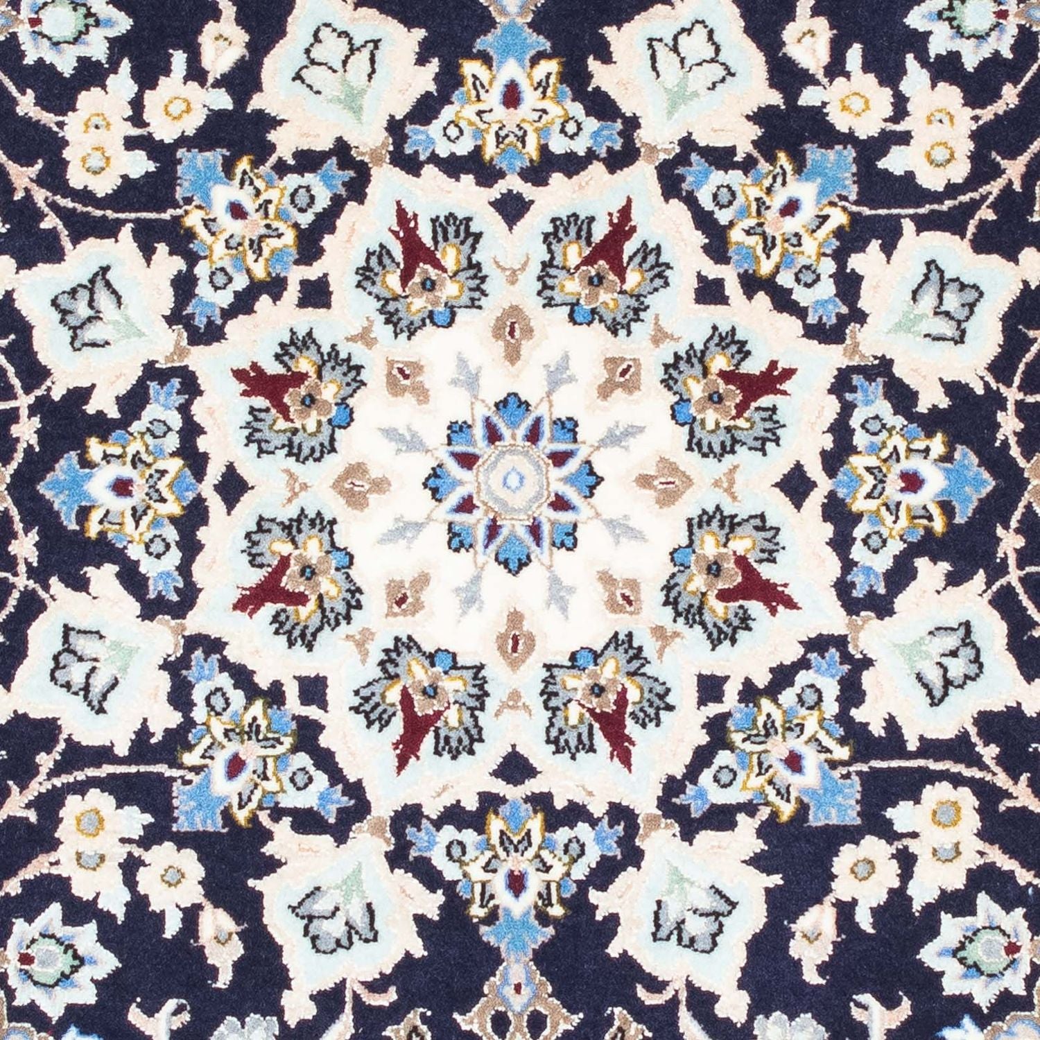 Persisk tæppe - Isfahan - Premium - 104 x 72 cm - mørkeblå