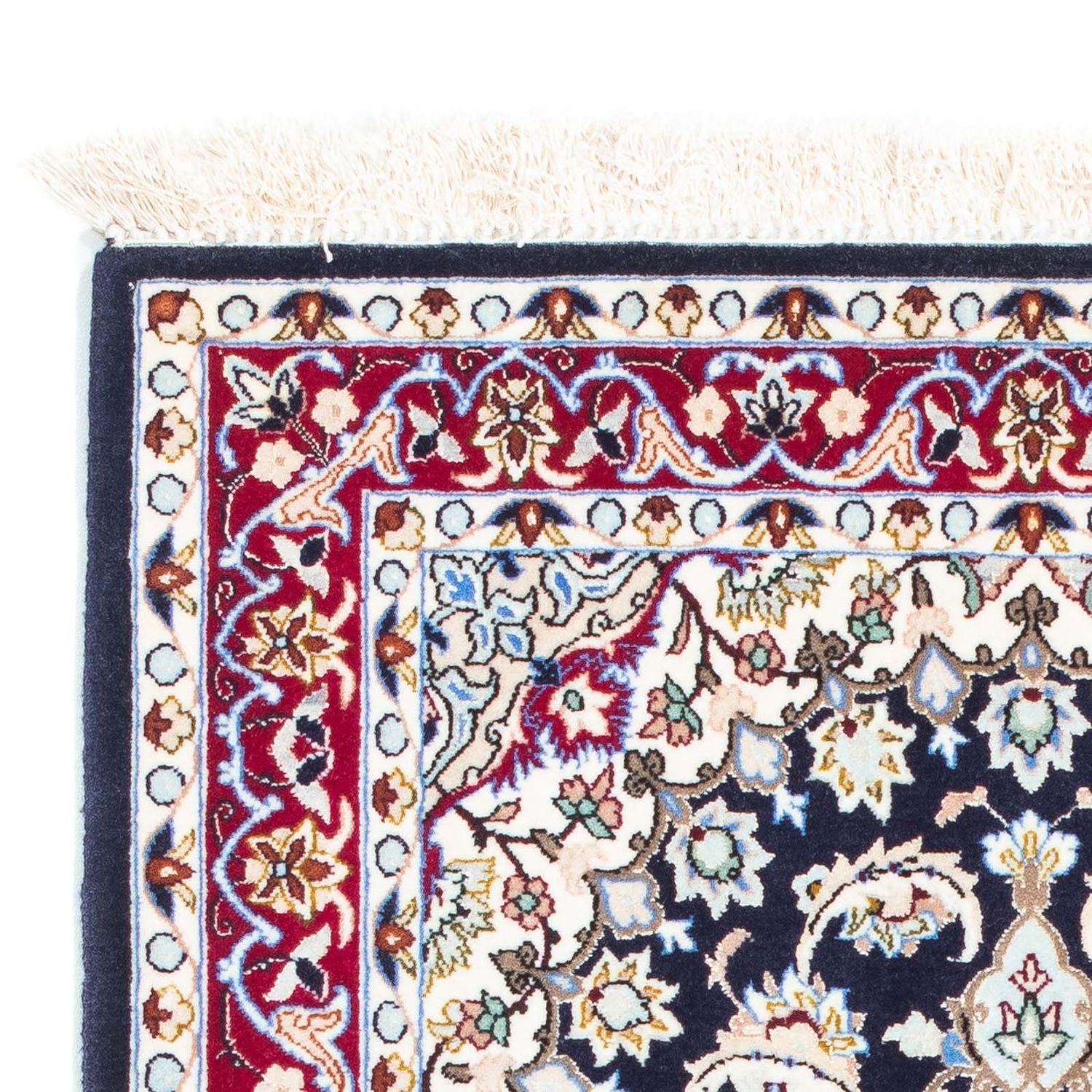 Persisk tæppe - Isfahan - Premium - 104 x 72 cm - mørkeblå