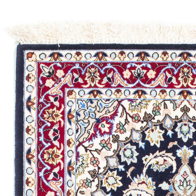 Persisk tæppe - Isfahan - Premium - 104 x 72 cm - mørkeblå
