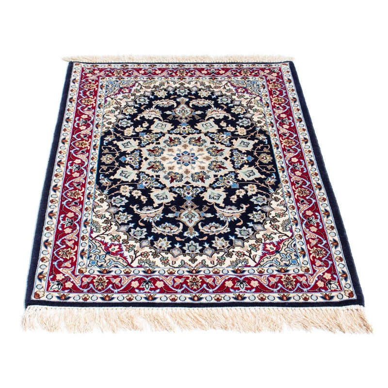 Persisk tæppe - Isfahan - Premium - 104 x 72 cm - mørkeblå