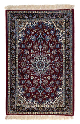 Persisk tæppe - Isfahan - Premium - 108 x 70 cm - mørkerød