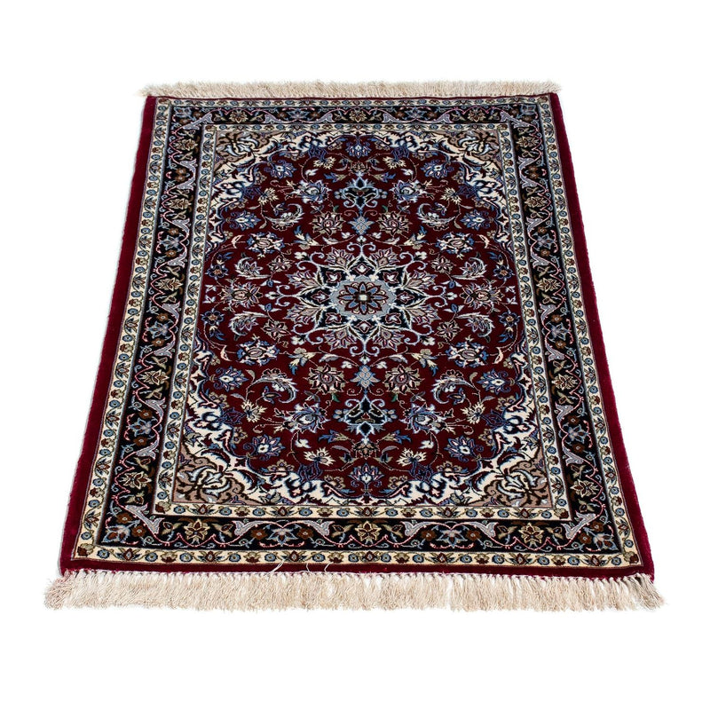 Persisk tæppe - Isfahan - Premium - 108 x 70 cm - mørkerød