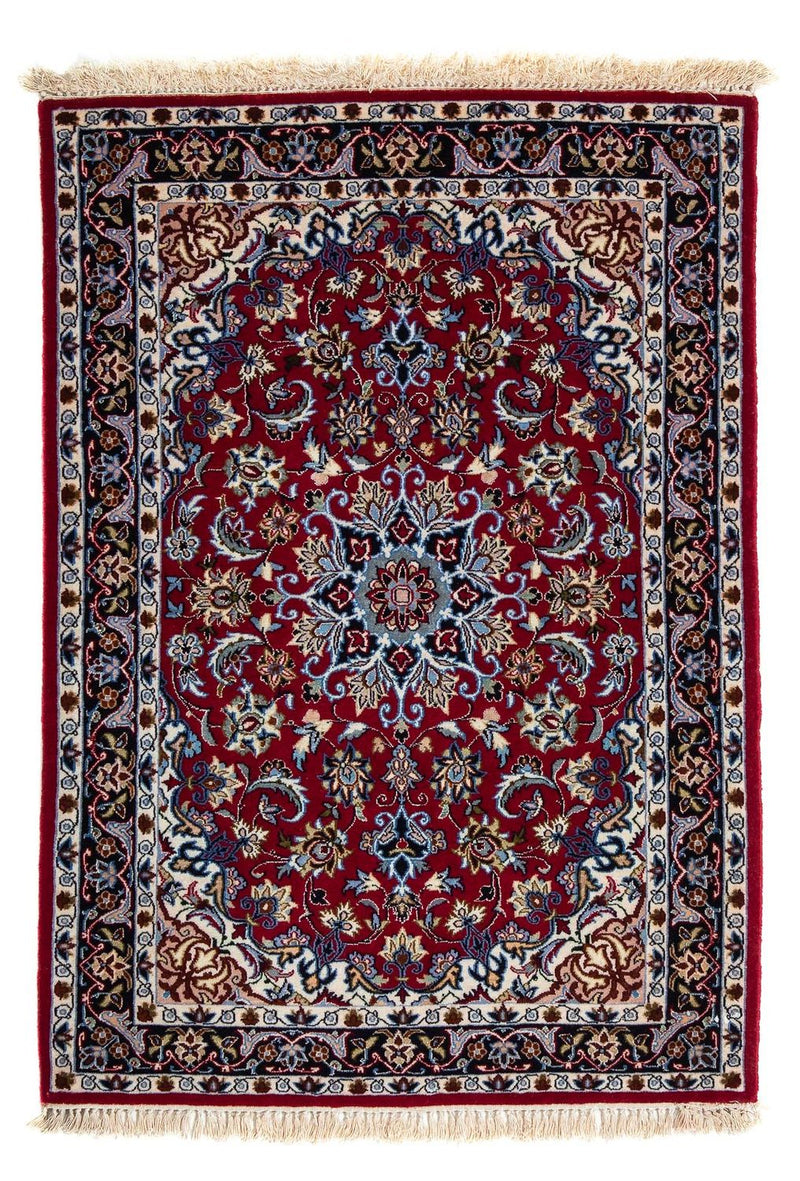 Persisk tæppe - Isfahan - Premium - 101 x 71 cm - mørkerød