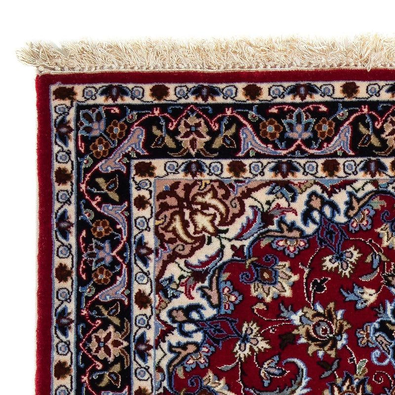 Persisk tæppe - Isfahan - Premium - 101 x 71 cm - mørkerød