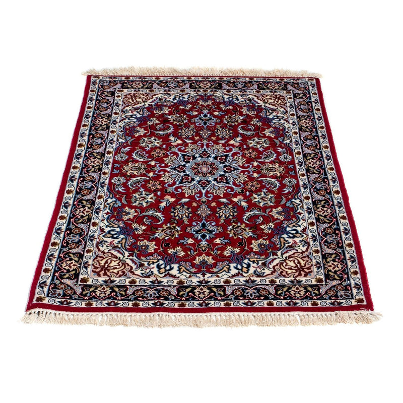 Persisk tæppe - Isfahan - Premium - 101 x 71 cm - mørkerød