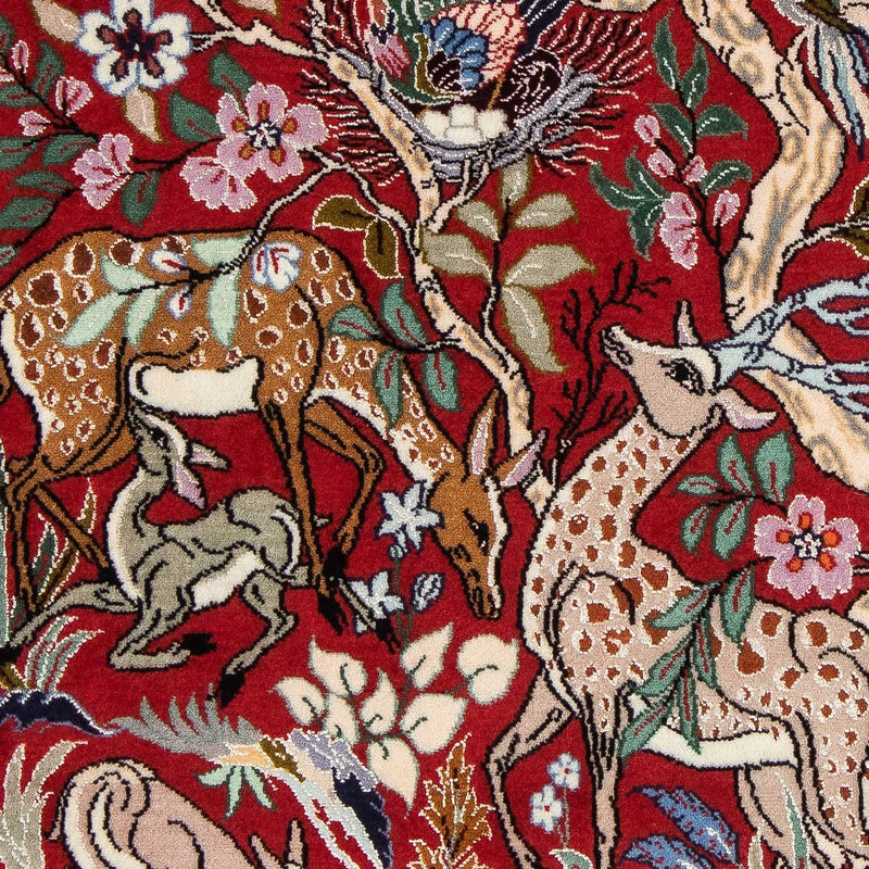 Persisk tæppe - Isfahan - Premium - 105 x 70 cm - rød