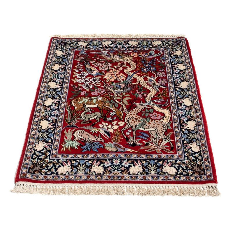 Persisk tæppe - Isfahan - Premium - 105 x 70 cm - rød