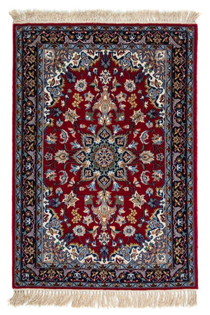Persisk tæppe - Isfahan - Premium - 100 x 70 cm - mørkerød