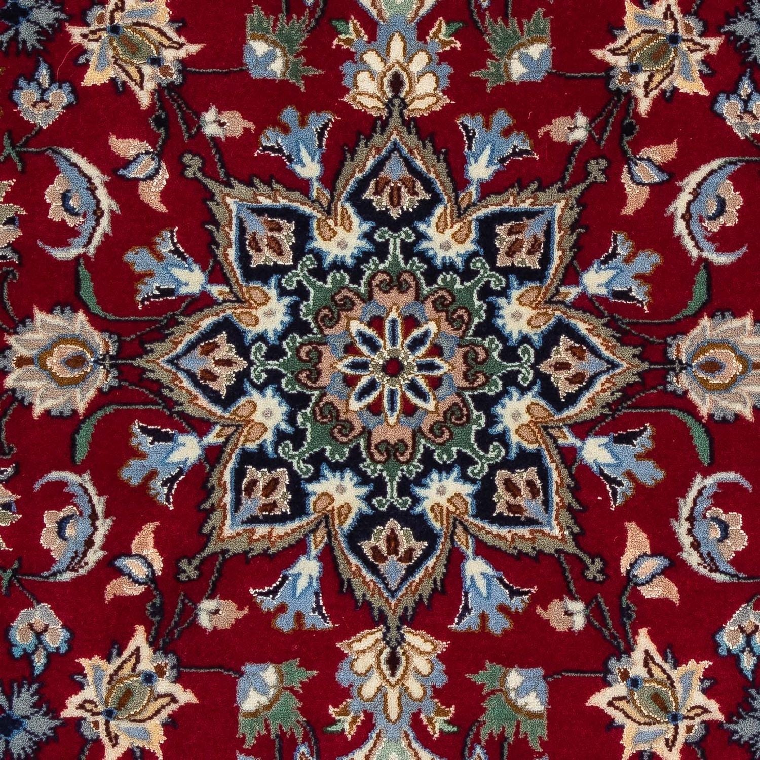 Persisk tæppe - Isfahan - Premium - 100 x 70 cm - mørkerød