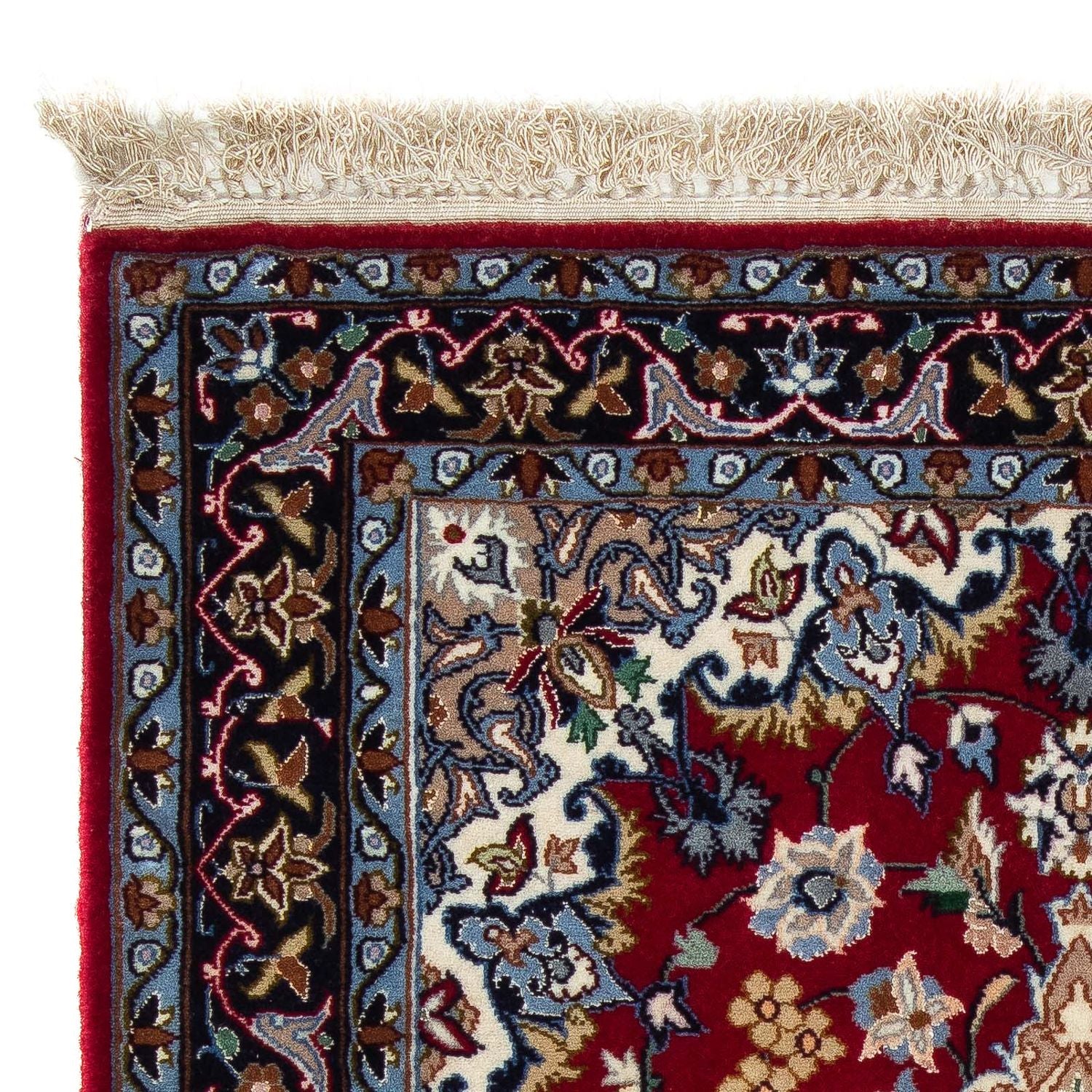 Persisk tæppe - Isfahan - Premium - 100 x 70 cm - mørkerød
