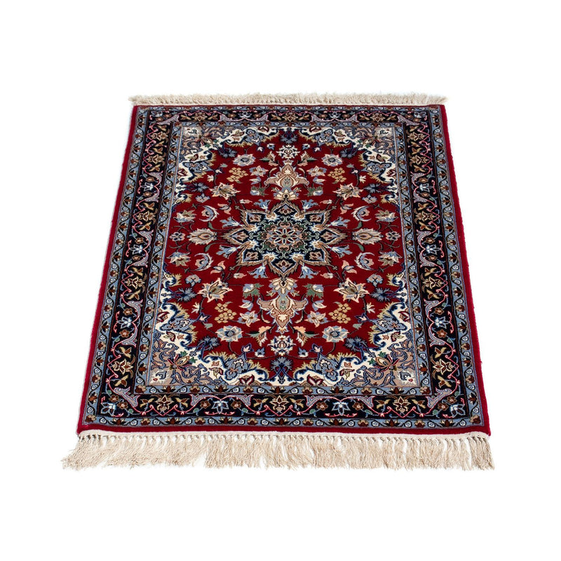 Persisk tæppe - Isfahan - Premium - 100 x 70 cm - mørkerød