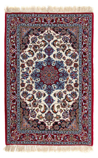 Persisk tæppe - Isfahan - Premium - 102 x 70 cm - mørkerød