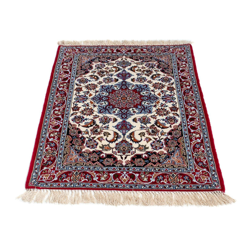 Persisk tæppe - Isfahan - Premium - 102 x 70 cm - mørkerød
