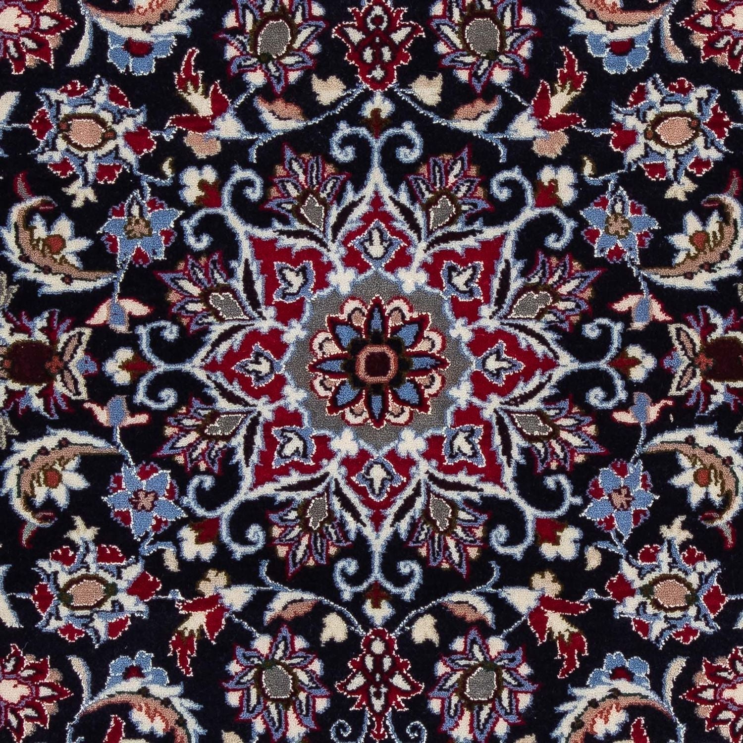 Persisk tæppe - Isfahan - Premium - 104 x 73 cm - mørkerød