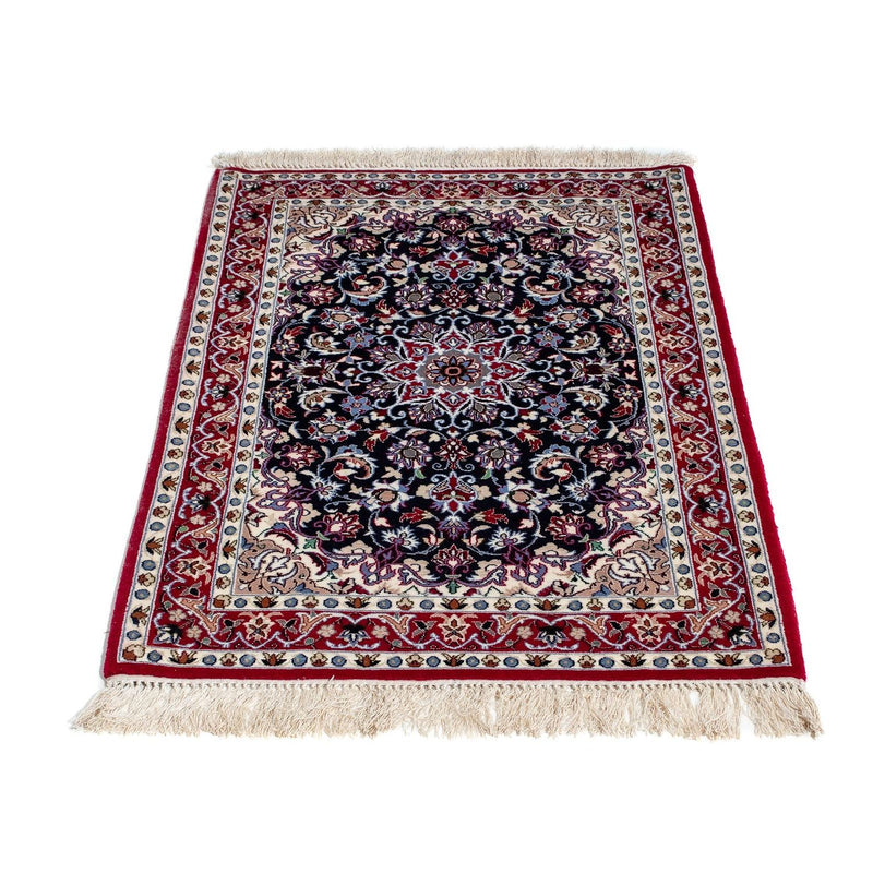 Persisk tæppe - Isfahan - Premium - 104 x 73 cm - mørkerød
