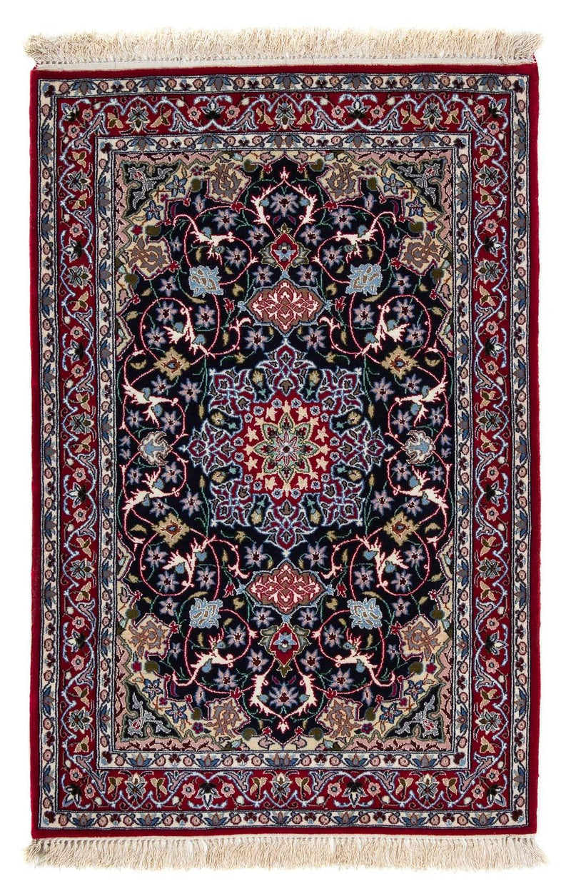 Persisk tæppe - Isfahan - Premium - 105 x 70 cm - mørkerød