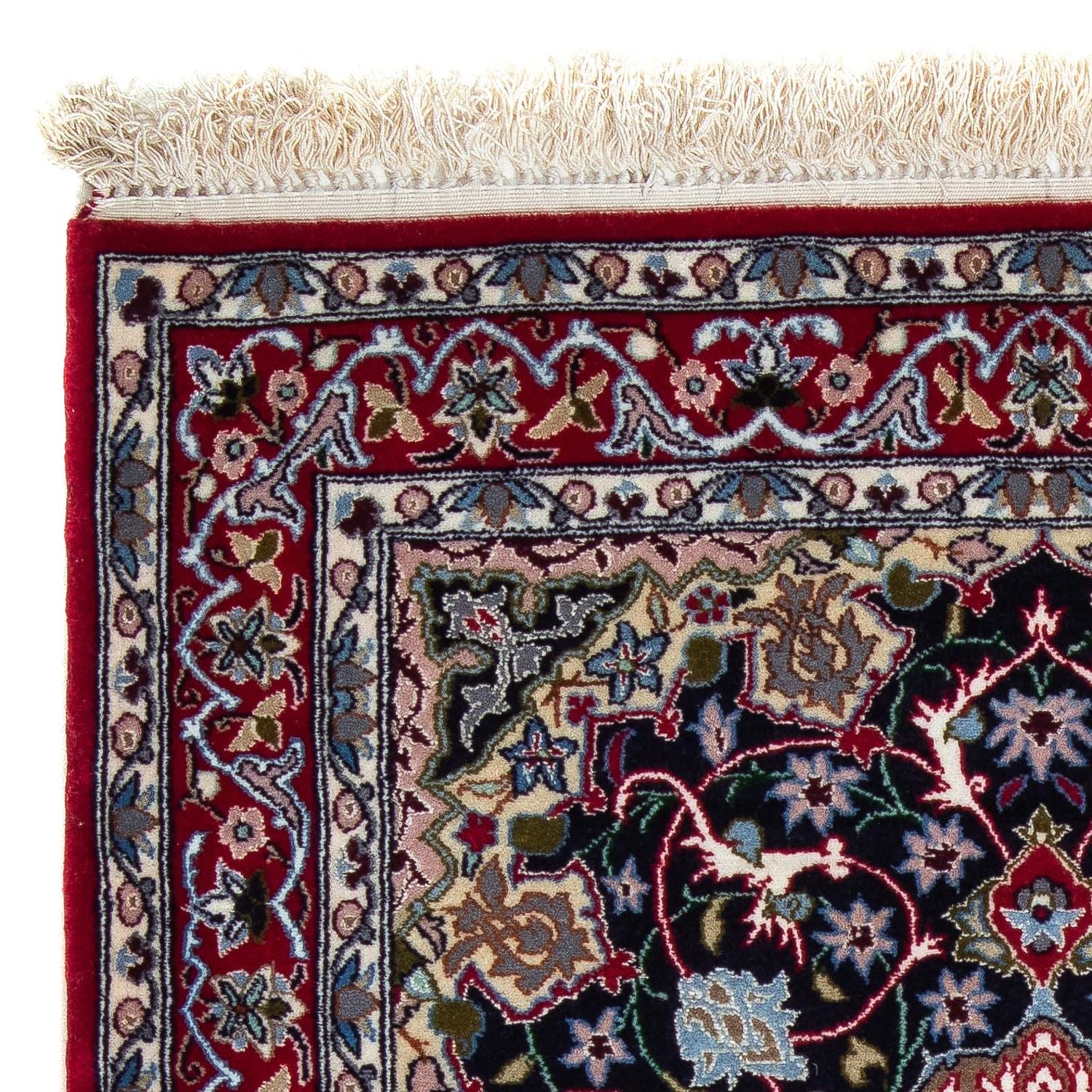 Persisk tæppe - Isfahan - Premium - 105 x 70 cm - mørkerød