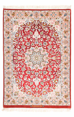 Persisk tæppe - Isfahan - Premium - 123 x 83 cm - rød
