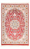 Isfahan Tæppe 83x123cm - Persisk tæppe - Rektangulær / Rød / 83 x 123 cm Rektangulær