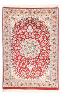 Persisk tæppe - Isfahan - Premium - 123 x 83 cm - rød