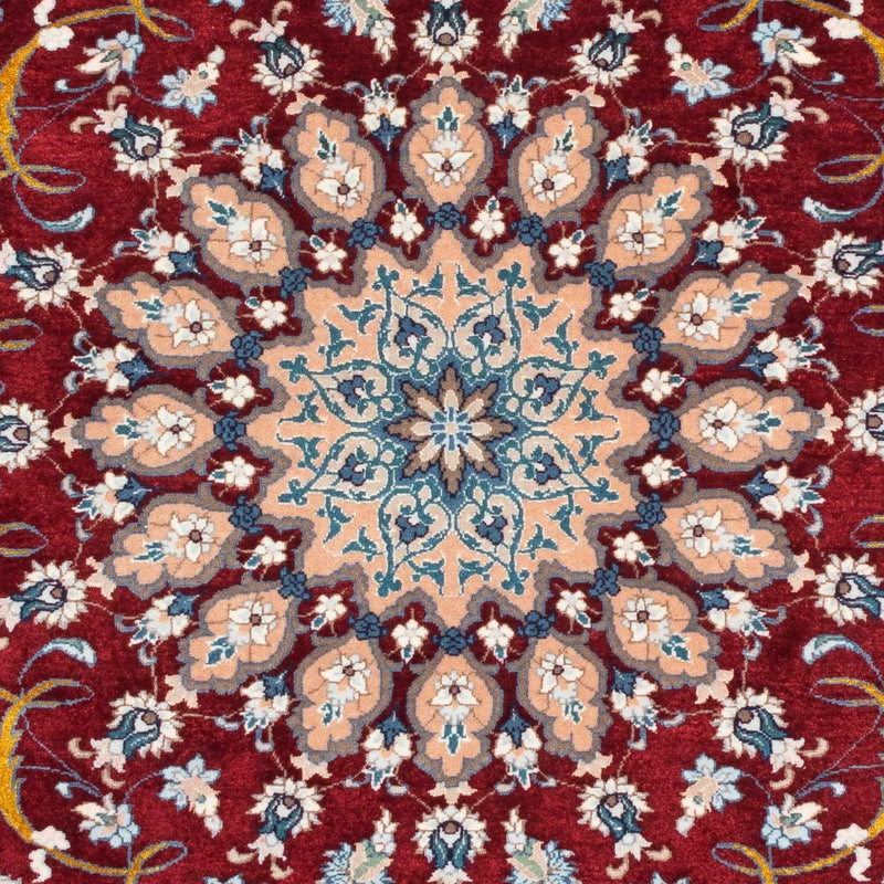 Persisk tæppe - Isfahan - Premium - 119 x 84 cm - mørkerød