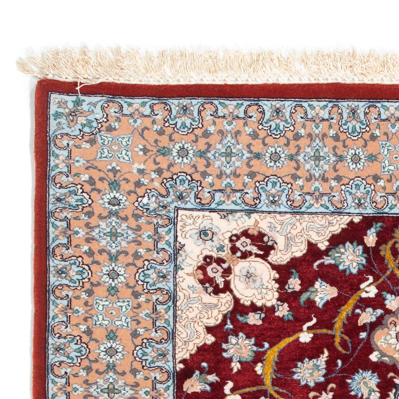 Persisk tæppe - Isfahan - Premium - 119 x 84 cm - mørkerød