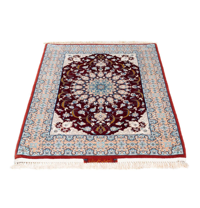 Persisk tæppe - Isfahan - Premium - 119 x 84 cm - mørkerød