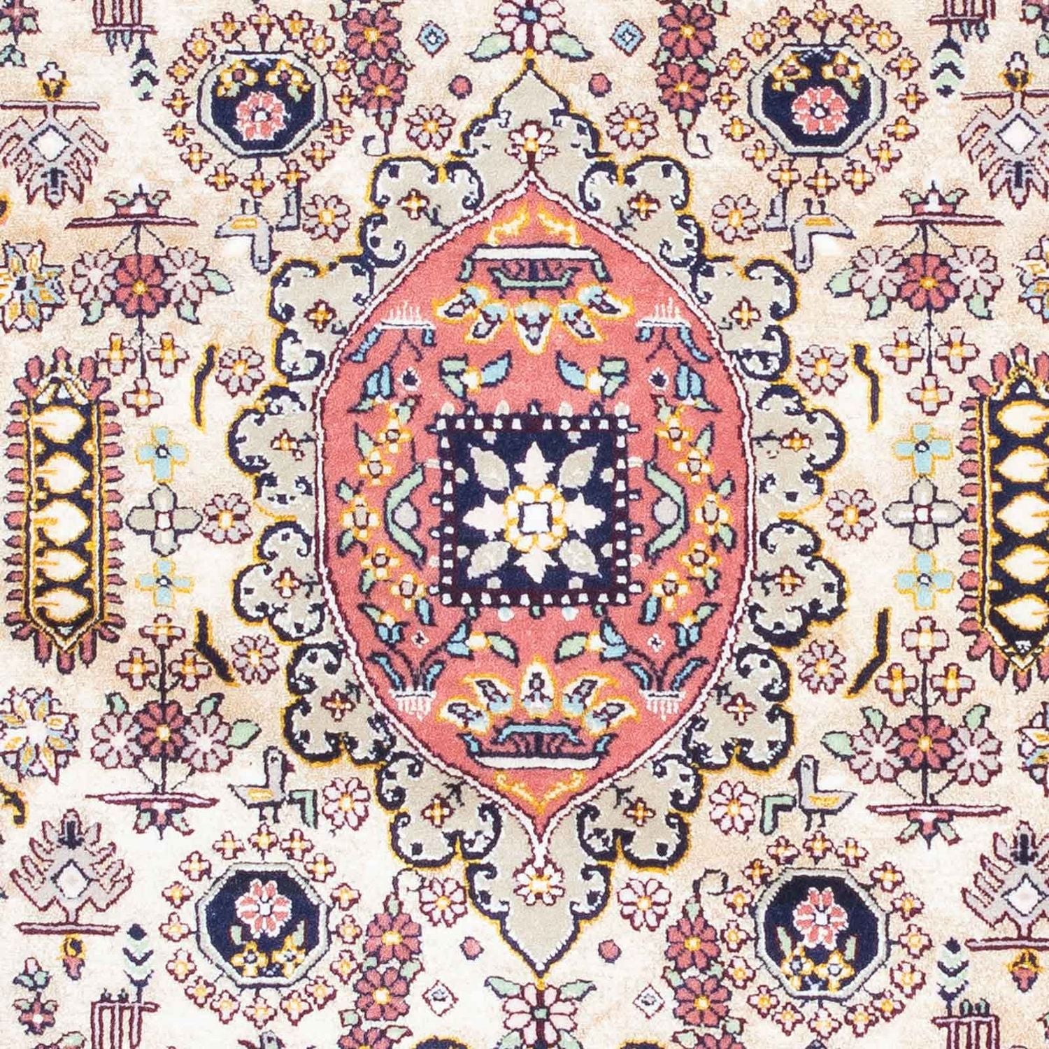 Persisk tæppe - Isfahan - Premium - 126 x 83 cm - lyseblå