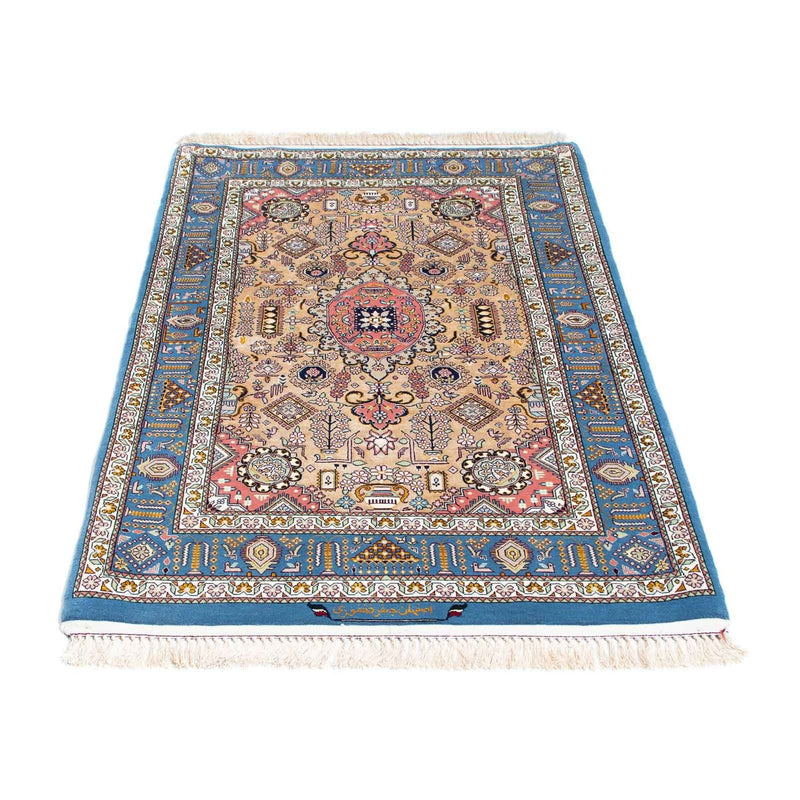Persisk tæppe - Isfahan - Premium - 126 x 83 cm - lyseblå