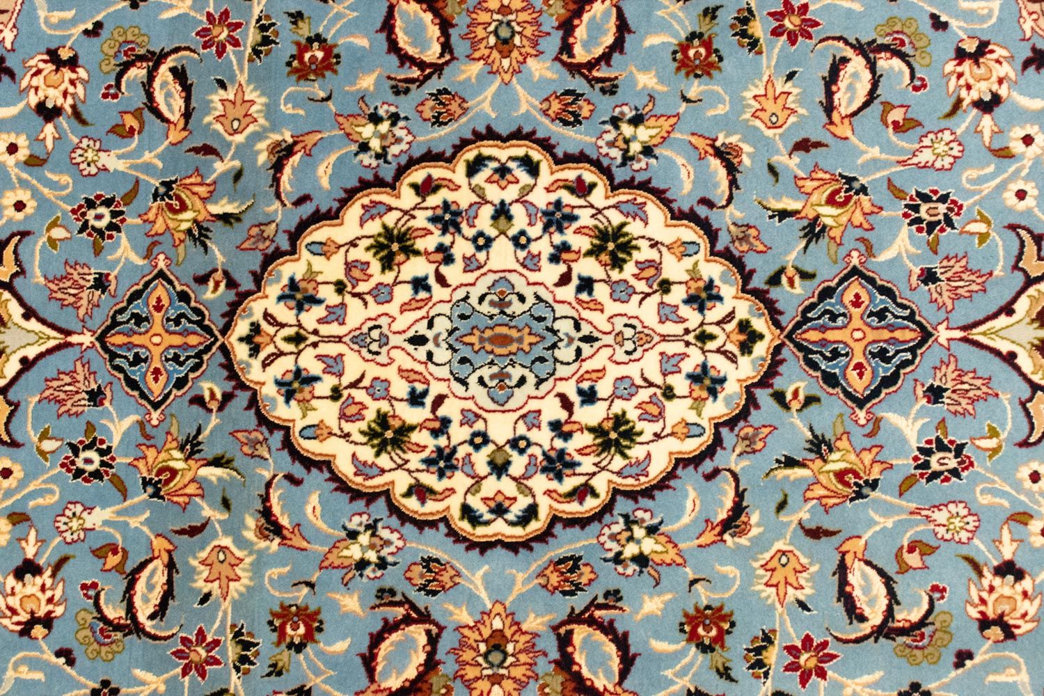 Persisk tæppe - Isfahan - Premium - 172 x 112 cm - lyseblå