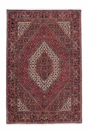 Persisk tæppe - Bijar - 205 x 136 cm - mørkerød