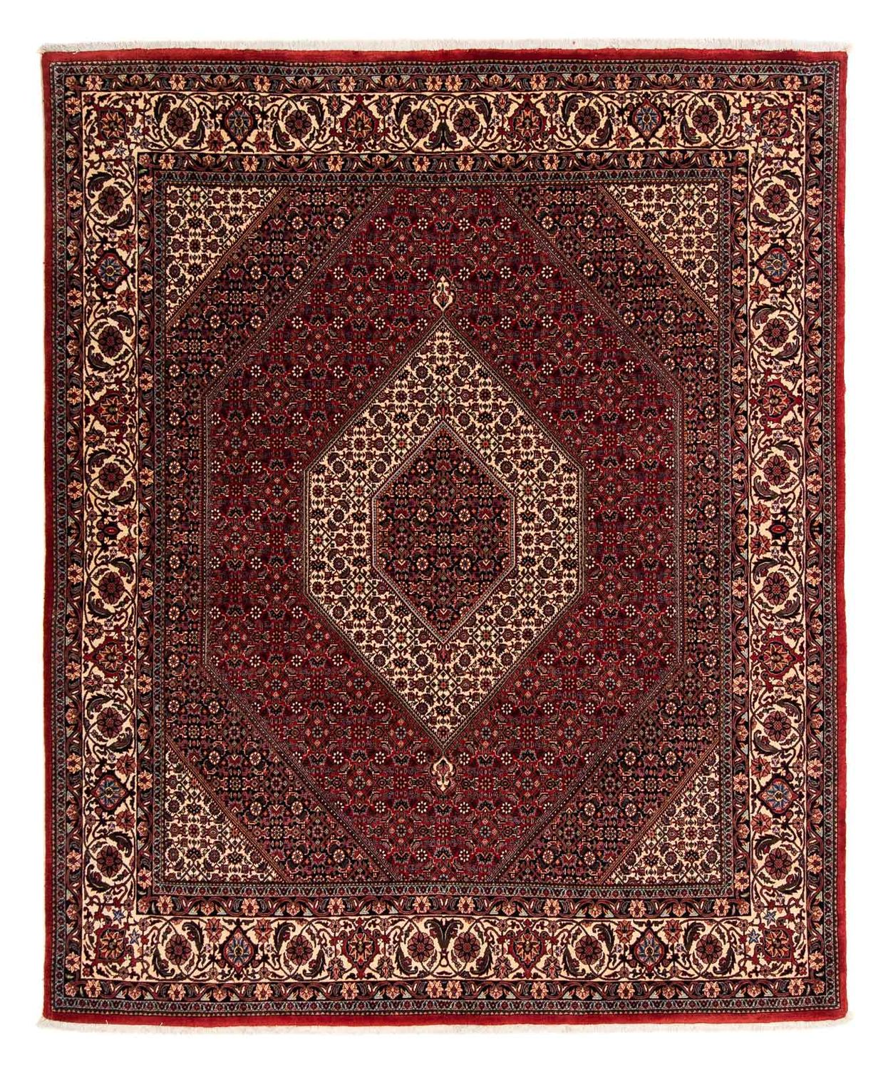 Persisk tæppe - Bijar - 247 x 202 cm - mørkerød