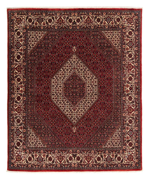 Persisk tæppe - Bijar - 247 x 202 cm - mørkerød