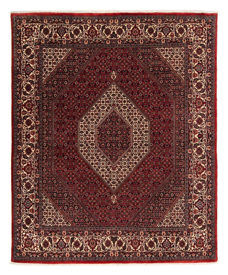 Persisk tæppe - Bijar - 247 x 202 cm - mørkerød