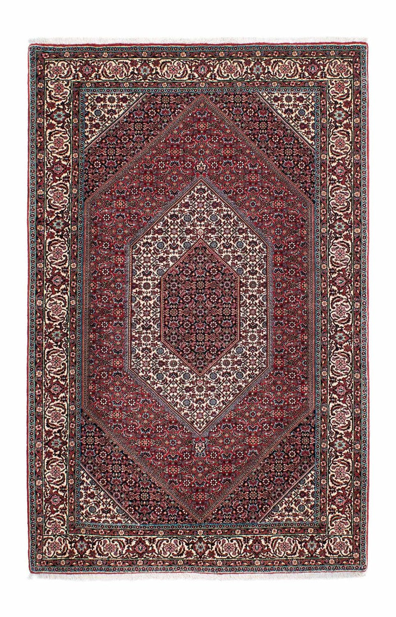 Persisk tæppe - Bijar - 212 x 135 cm - mørkerød