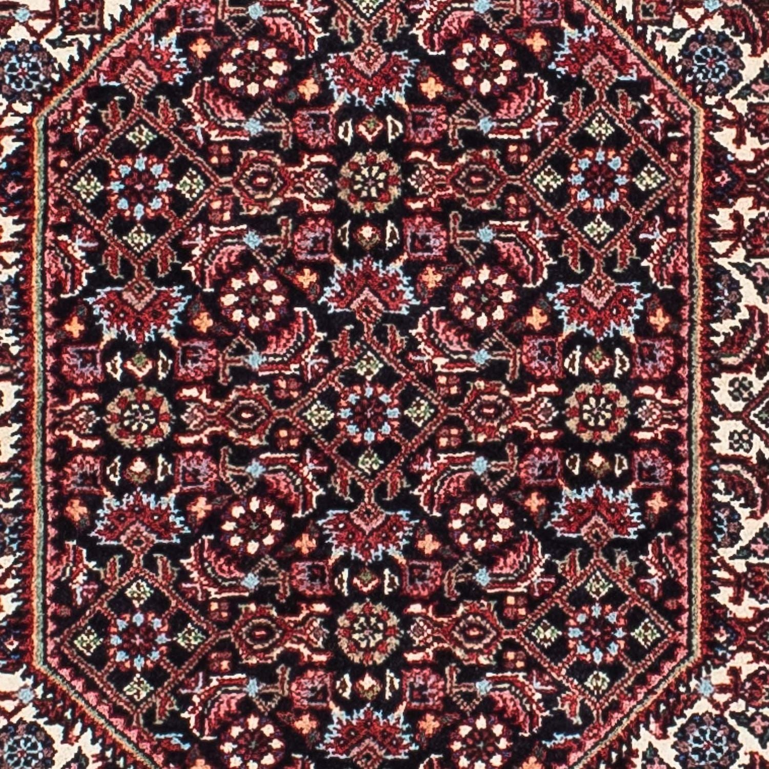 Persisk tæppe - Bijar - 212 x 135 cm - mørkerød